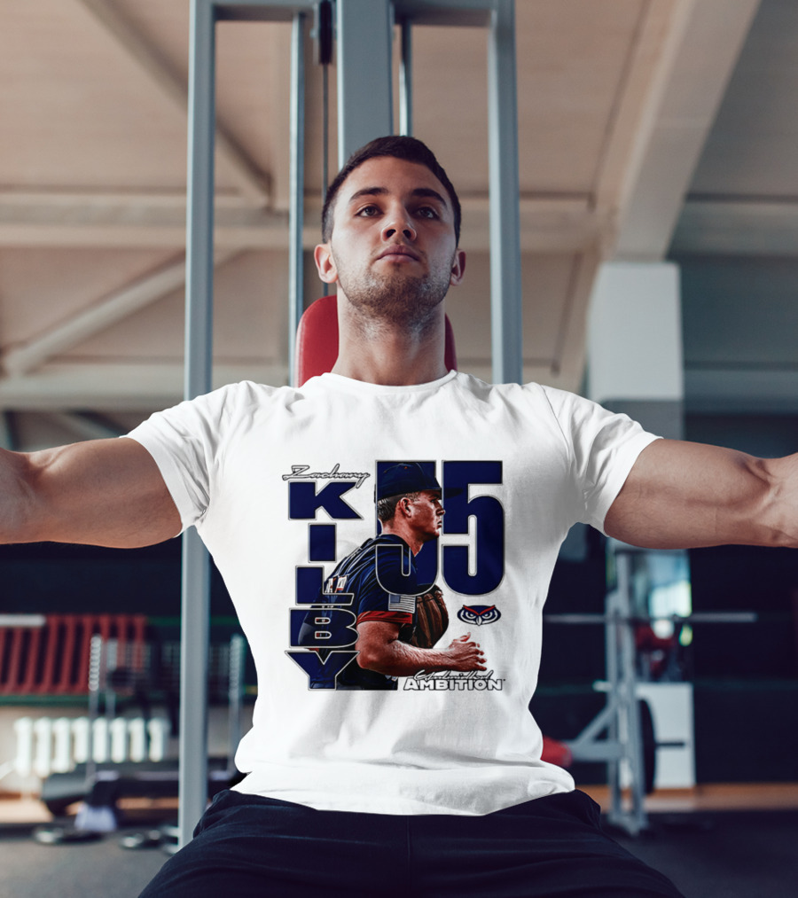 Zach Kilby 55 Baseball Ambition FAU Owls T-Shirt