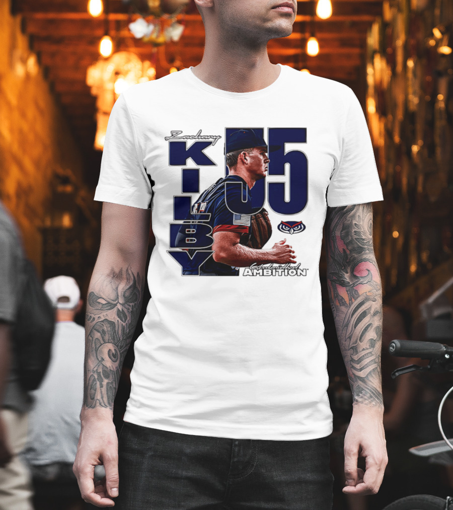 Zach Kilby 55 Baseball Ambition FAU Owls T-Shirt