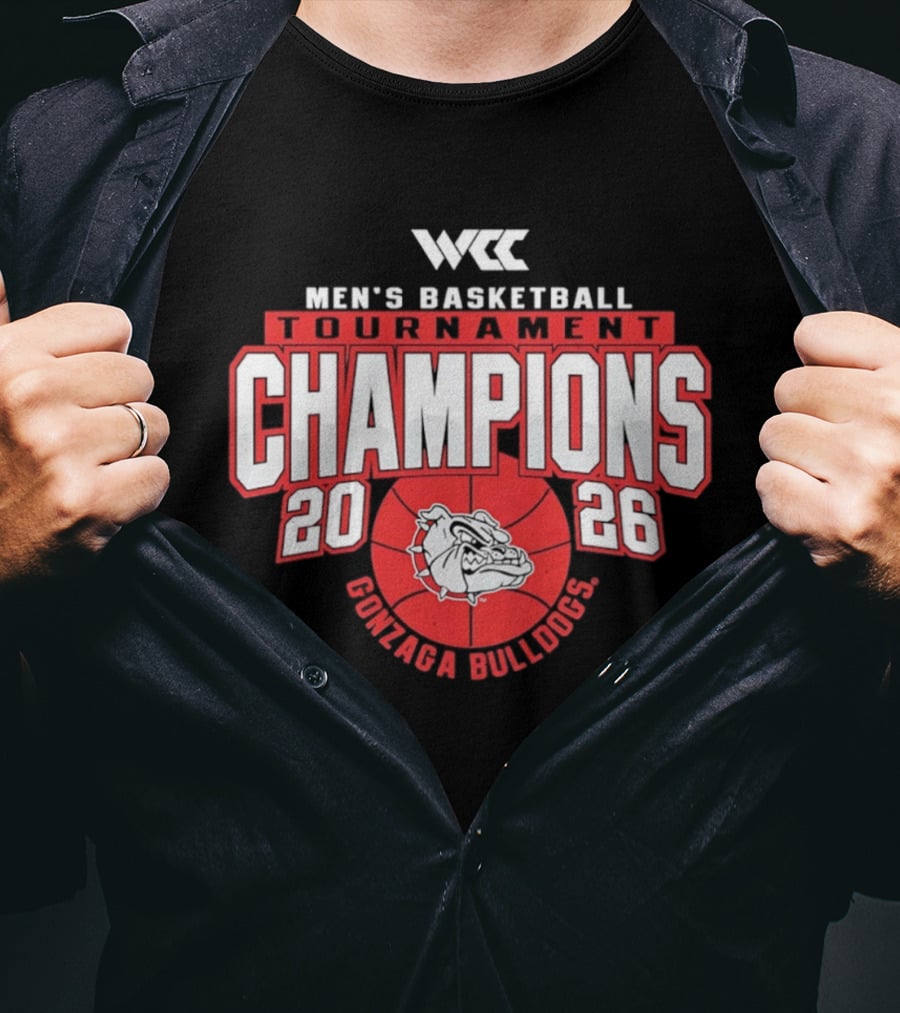 WCC Men's Basketball Tournament Champions 2028 Gonzaga Bulldogs T-Shirt