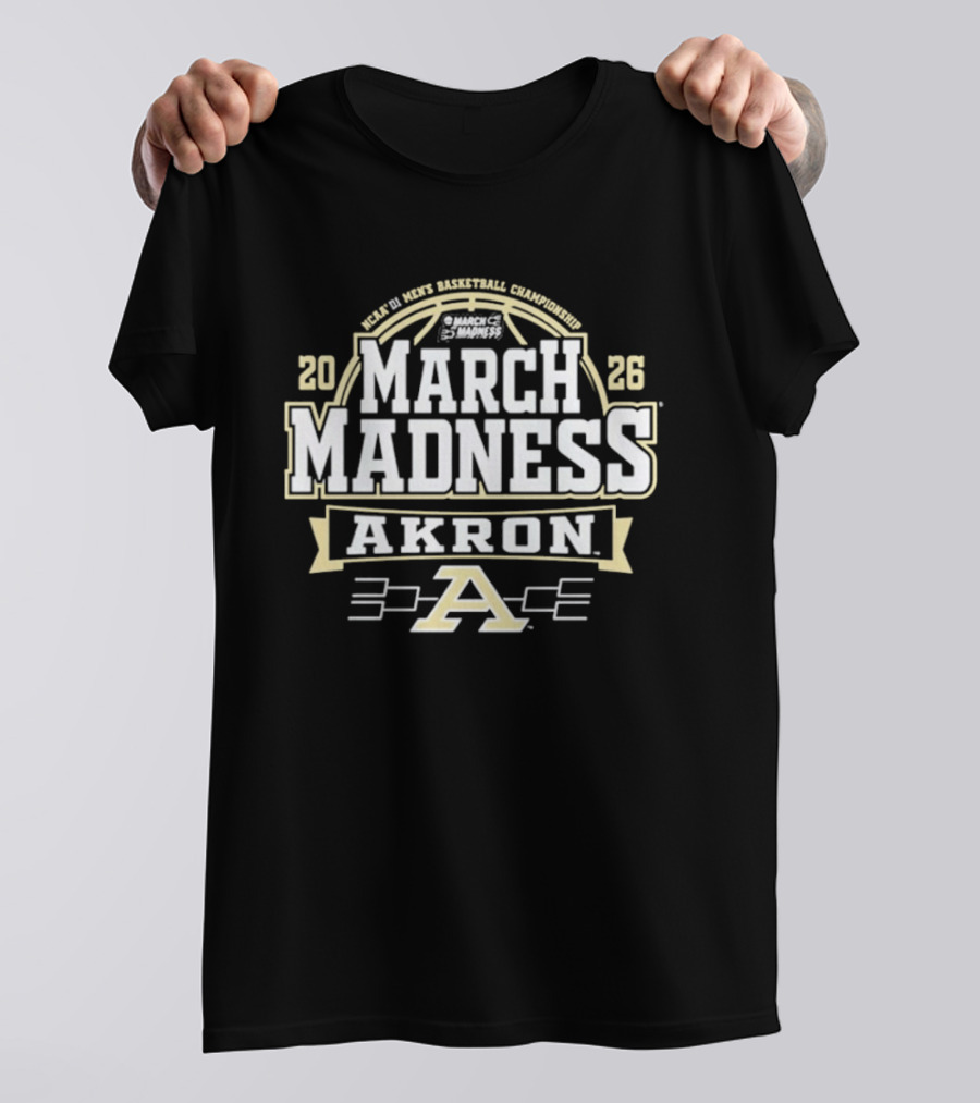 NCAA 2026 March Madness Akron Basketball Championship Graphics A T-Shirt