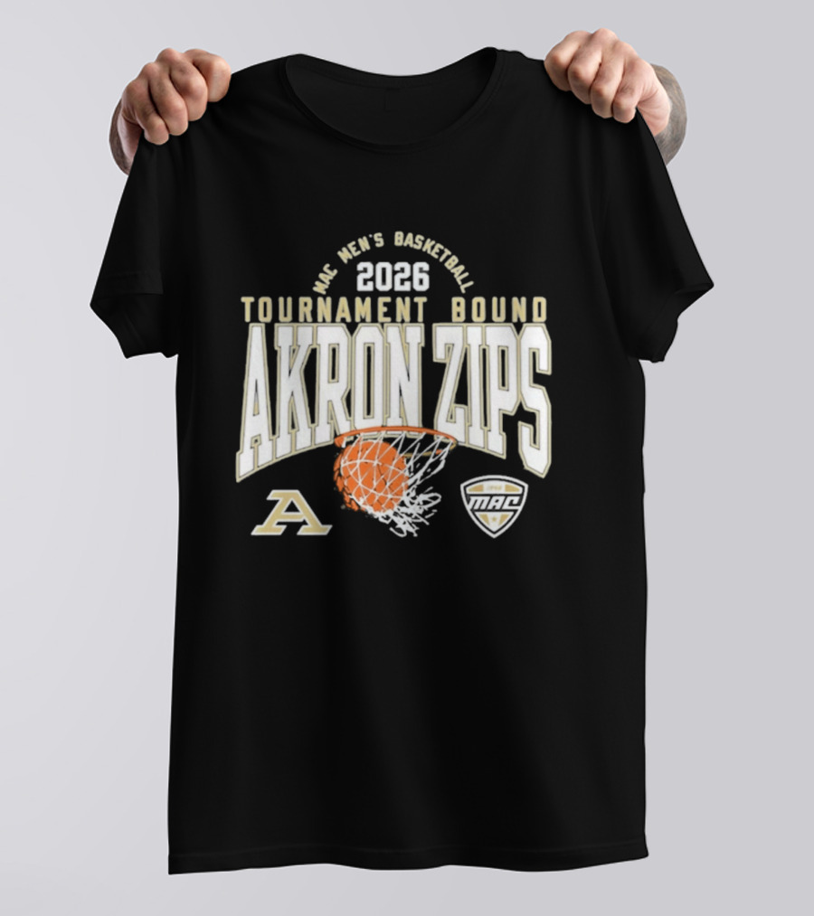 Akron Zips 2026 MAC Men's Basketball Tournament Bound Summit Sportswear T-Shirt