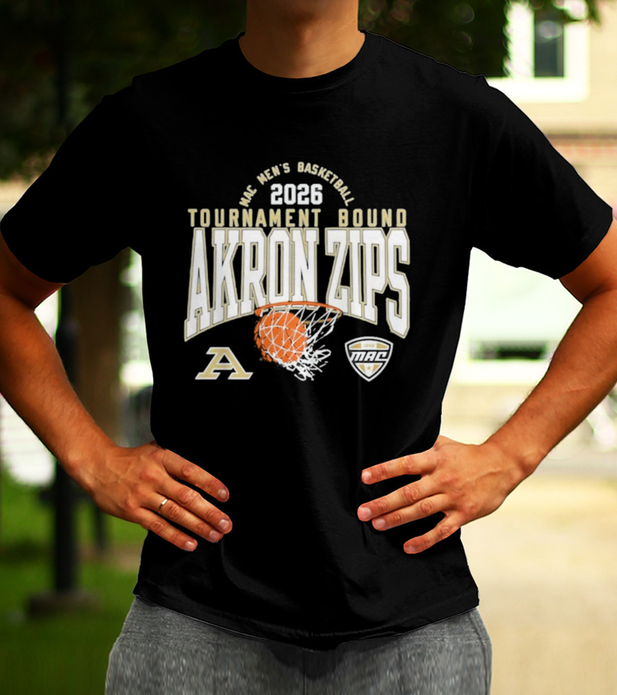 Akron Zips 2026 MAC Men's Basketball Tournament Bound Summit Sportswear T-Shirt