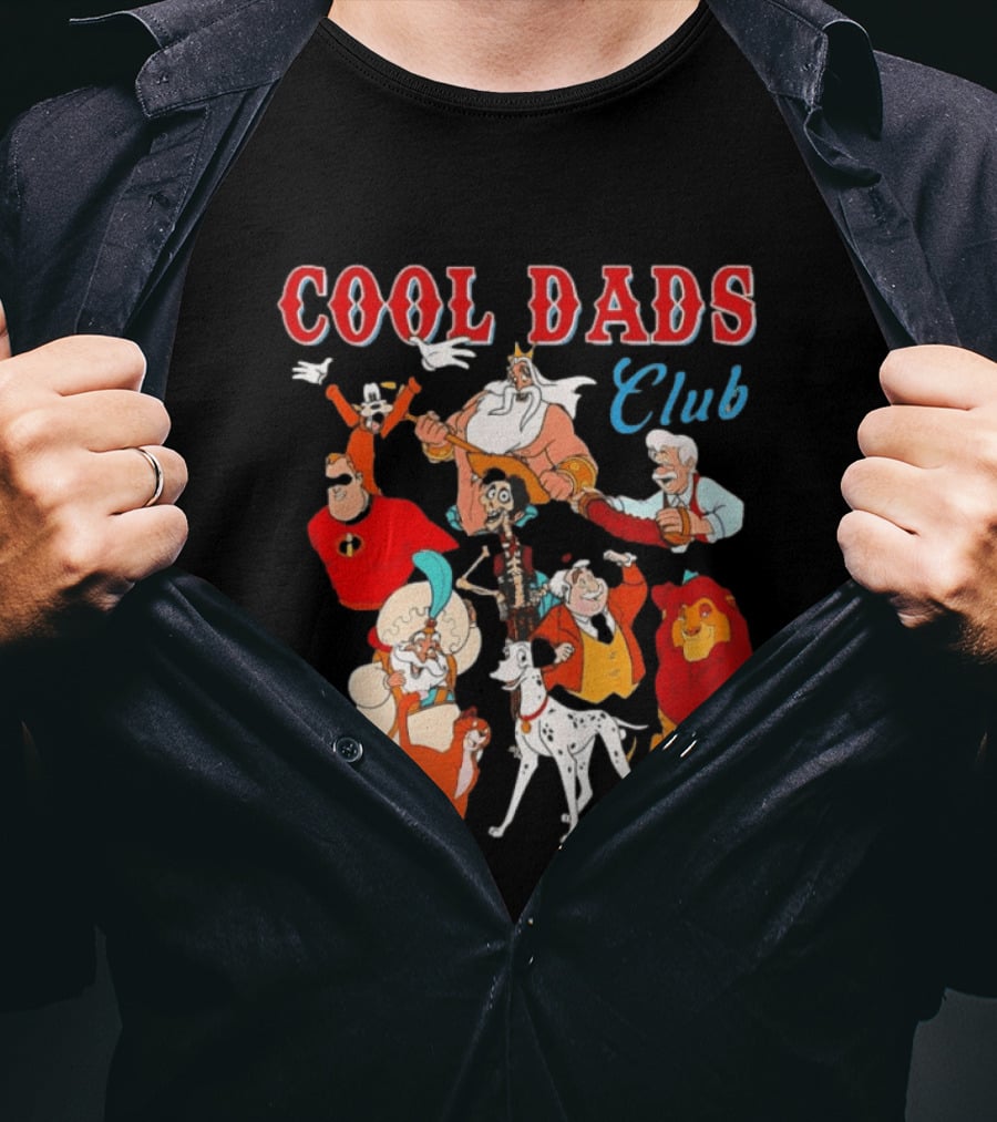 Cool Dads Club Disney Cartoon Characters Magic Fathers Pixar Animation T-Shirt