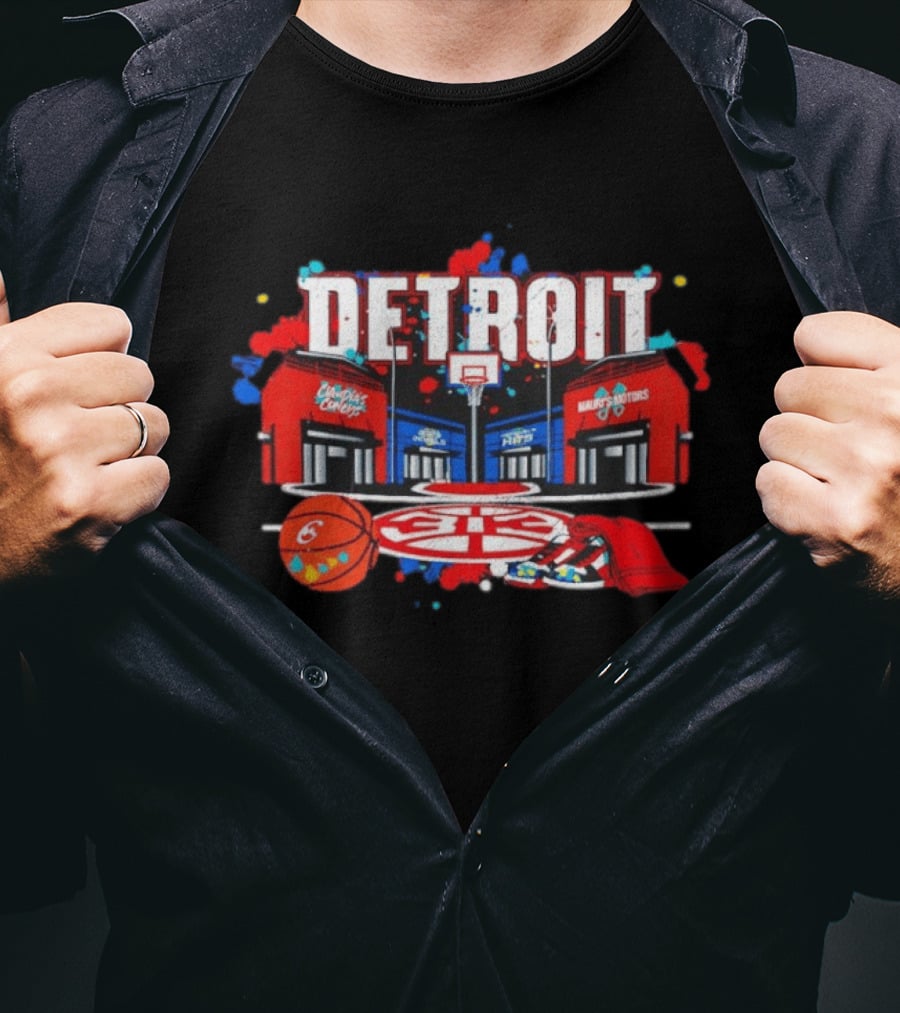 Detroit Pistons Basketball City Hoops Hooper Streetstyle Murphy's Motors Court Game T-Shirt