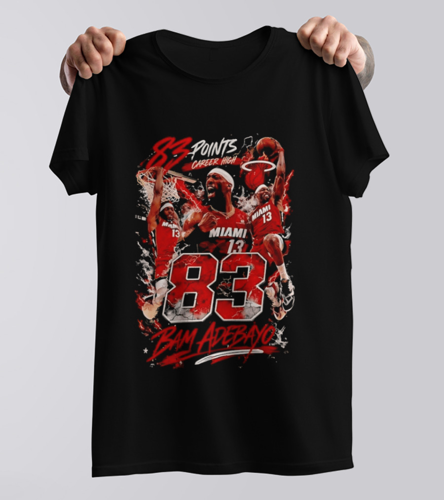 Bam Adebayo Miami 83 Points Career High Player Collage T-Shirt