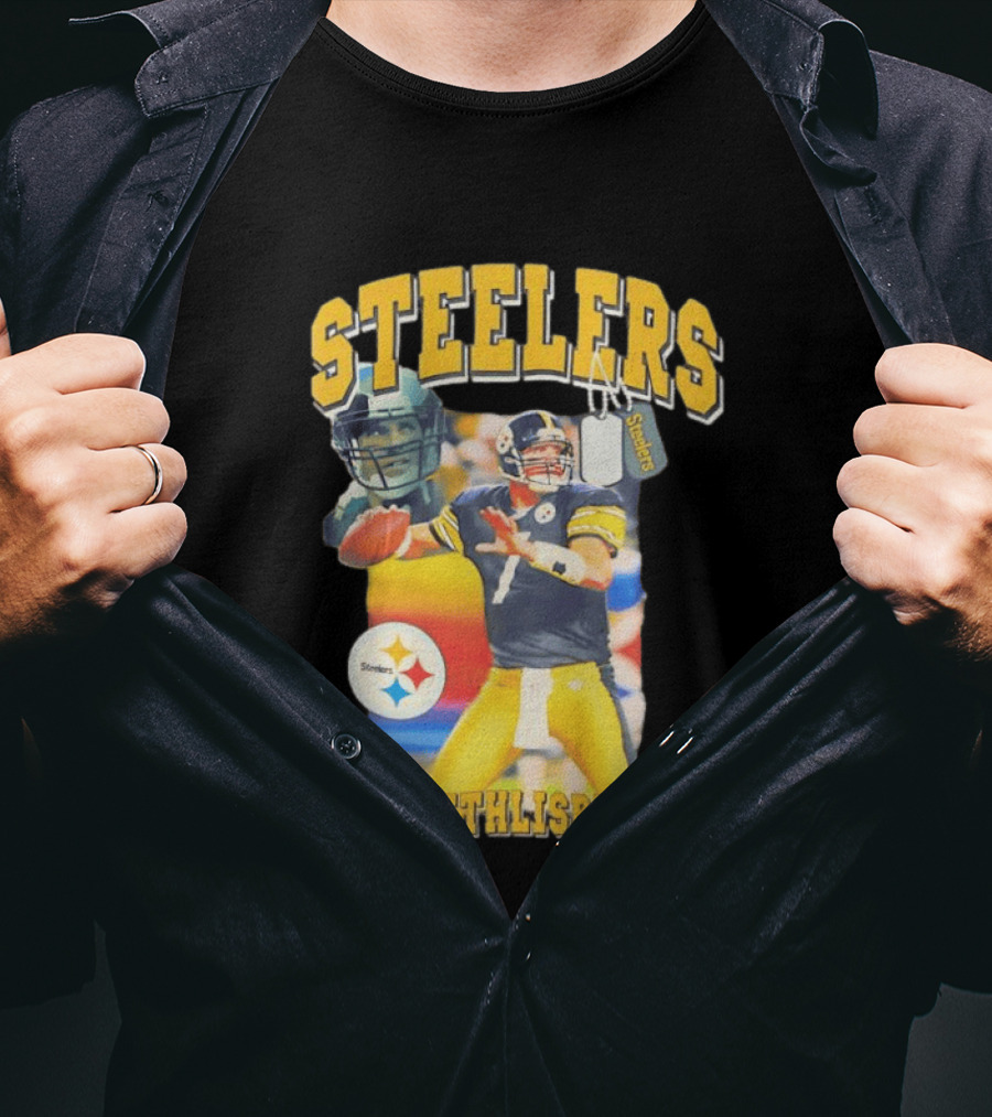 Steelers Ben Roethlisberger Pittsburgh Football Player With Dog Tag And Team T-Shirt