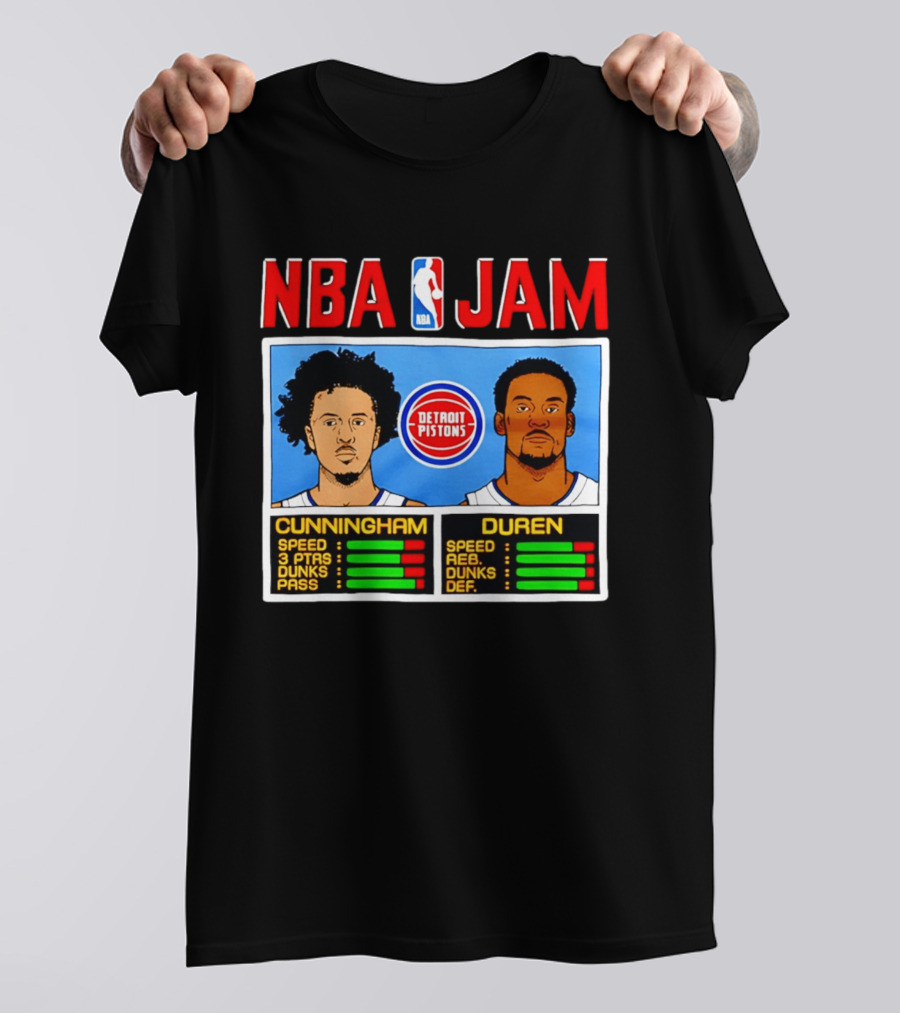 NBA Jam Detroit Pistons Cade Cunningham Jalen Duren Stats T-Shirt