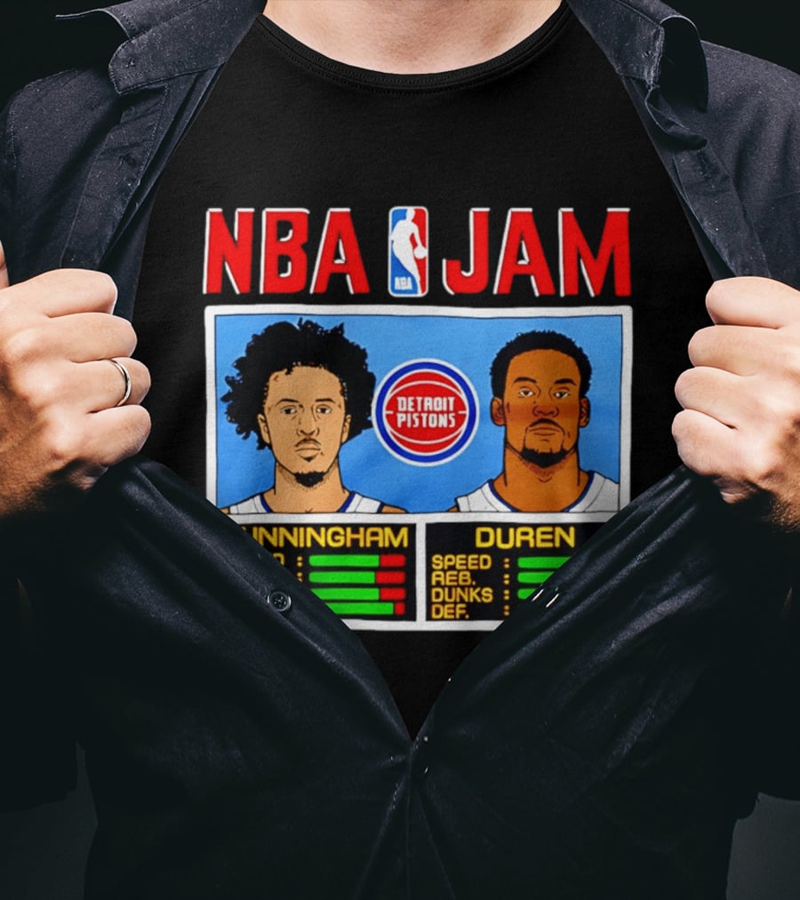 NBA Jam Detroit Pistons Cade Cunningham Jalen Duren Stats T-Shirt