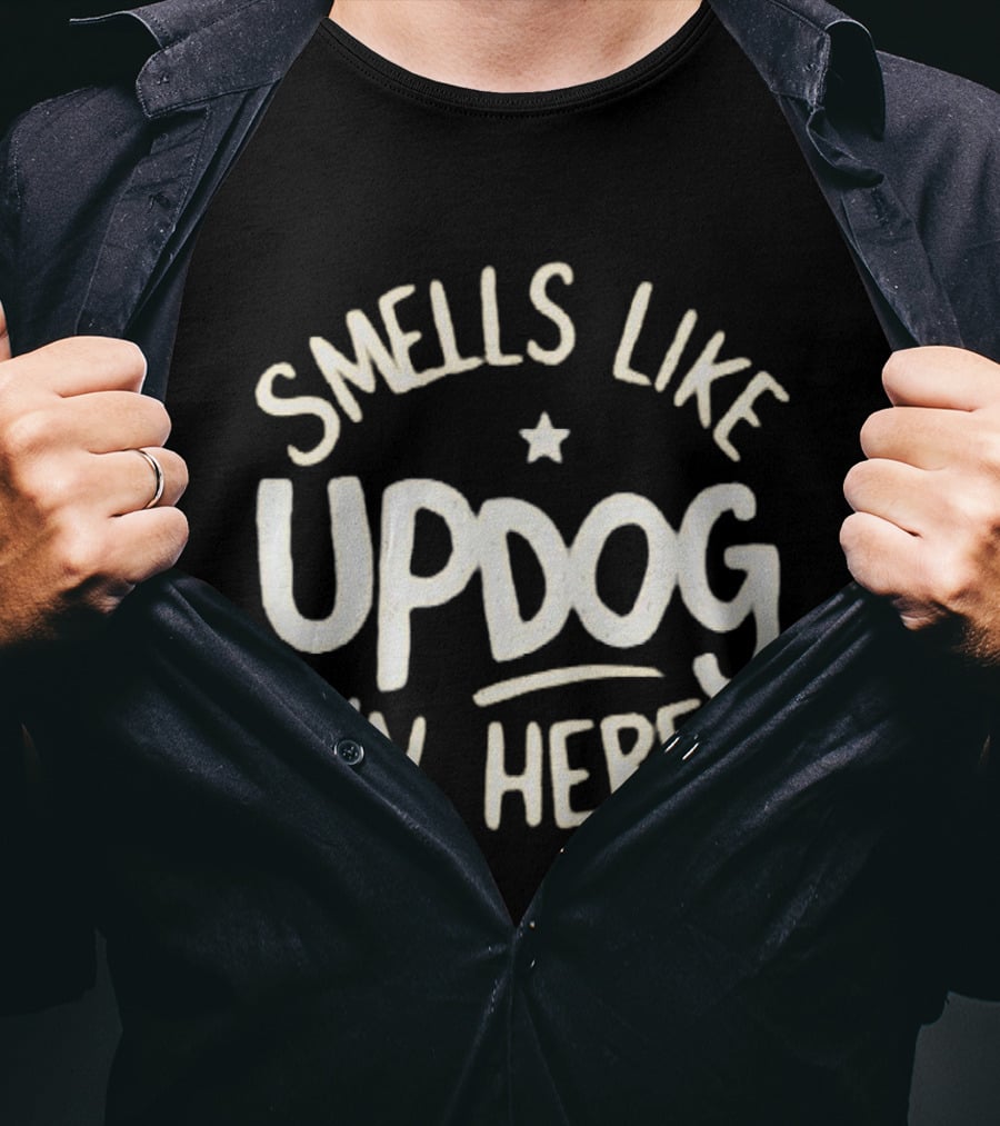 Smells Like Updog In Here Best Shrinking Jimmy T-Shirt