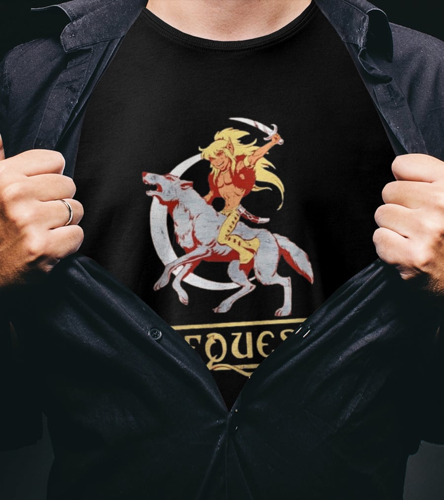 ElfQuest Cutter Riding Wolf Moon Fantasy T-Shirt