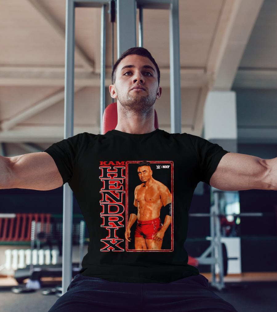 Kam Hendrix WWE NXT Vertical Name Red Trunks T-Shirt