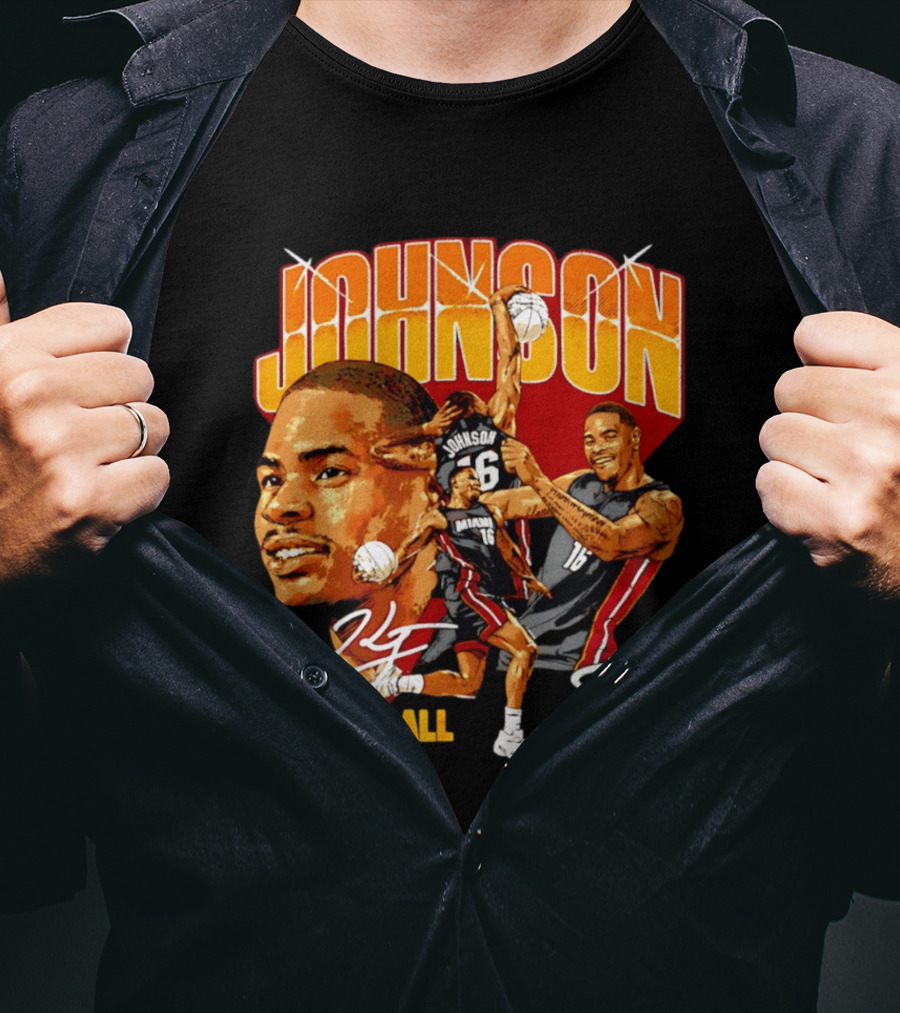 Johnson Miami Heat Basketball Player Collage T-Shirt