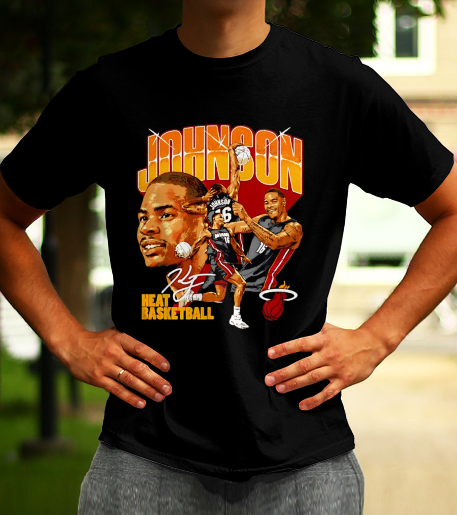 Johnson Miami Heat Basketball Player Collage T-Shirt