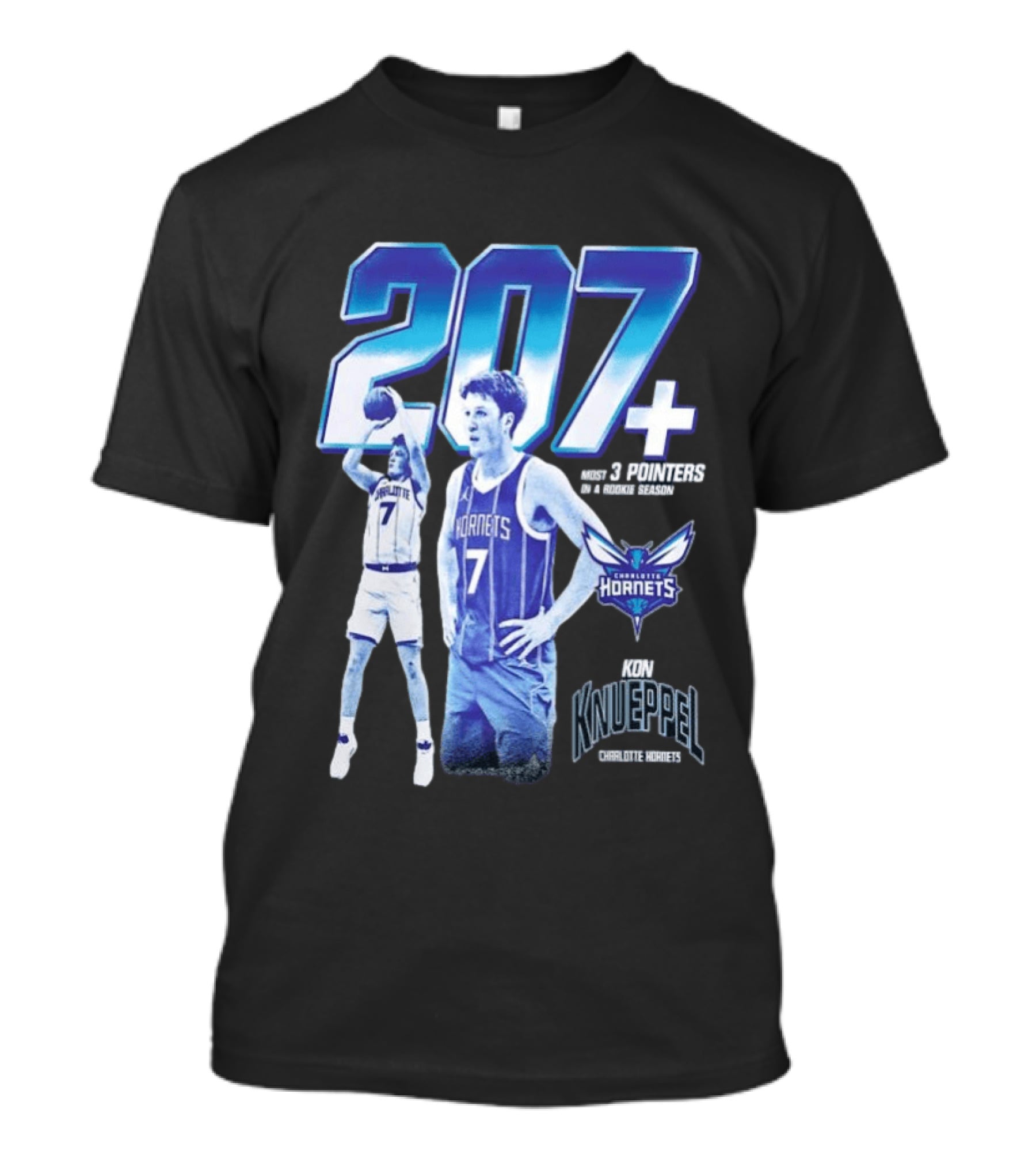 207+ Most 3 Pointers In NBA Rookie Season Kon Knueppel Charlotte Hornets T-Shirt