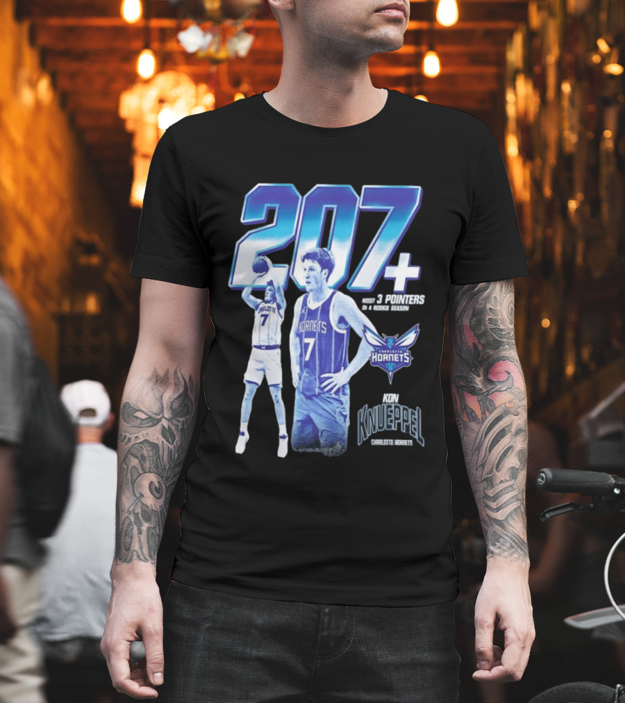 207+ Most 3 Pointers In NBA Rookie Season Kon Knueppel Charlotte Hornets T-Shirt