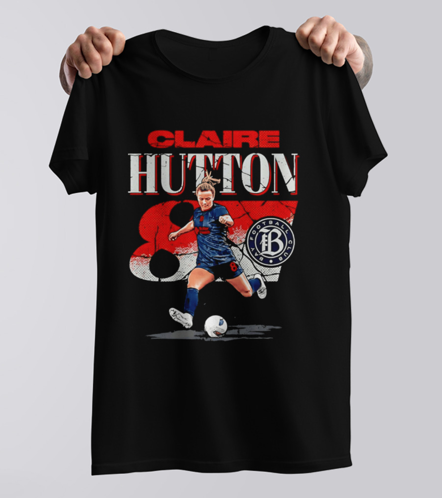 Claire Hutton Bay Football Club 87 Cracked Number T-Shirt