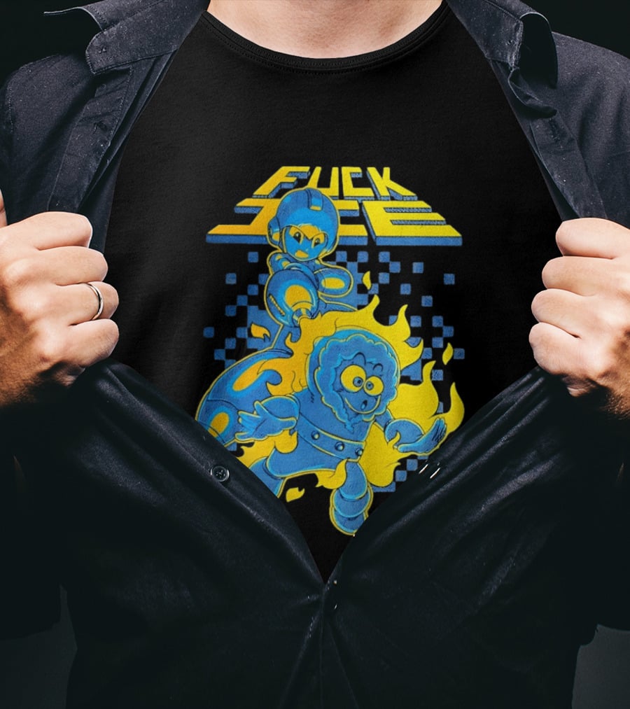 Mega Man Fuck Ice Bold Cartoon T-Shirt