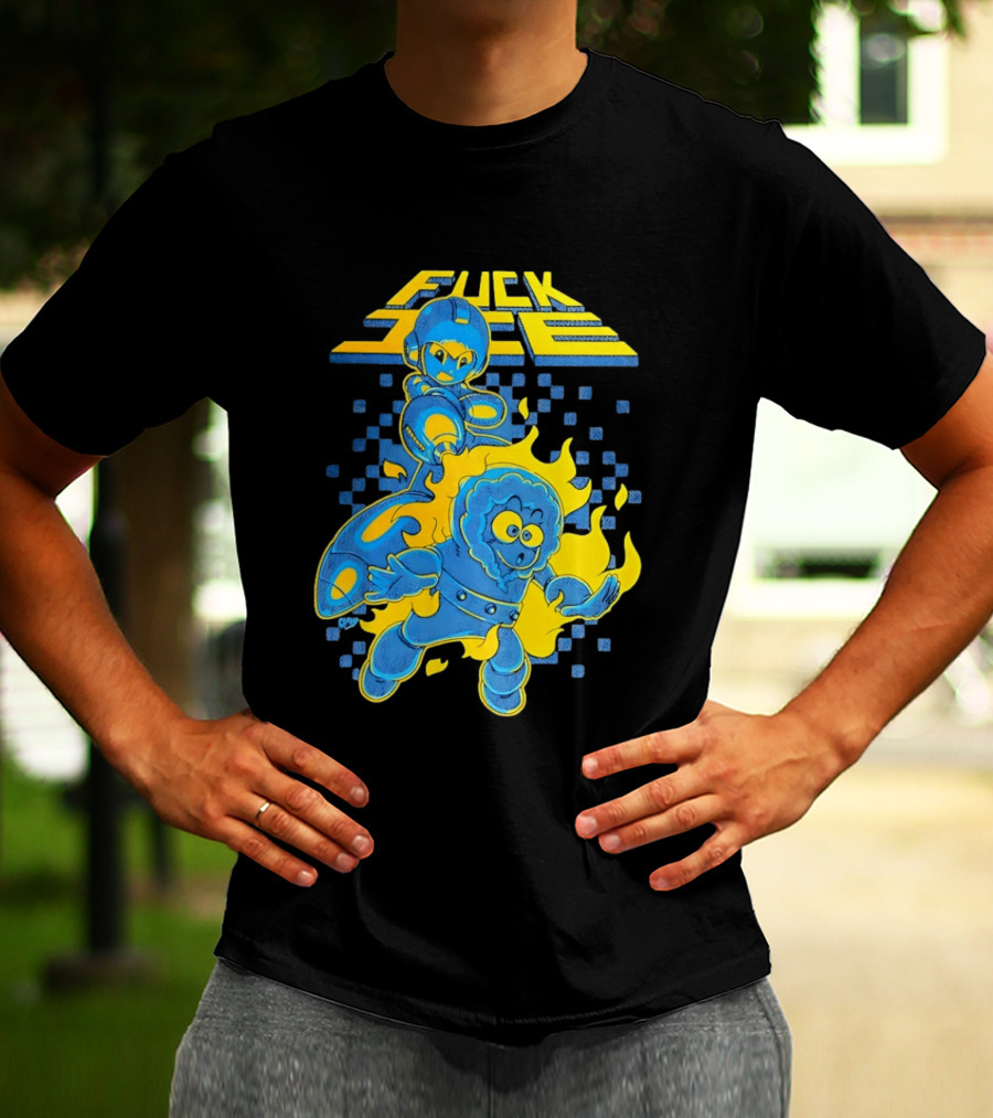 Mega Man Fuck Ice Bold Cartoon T-Shirt