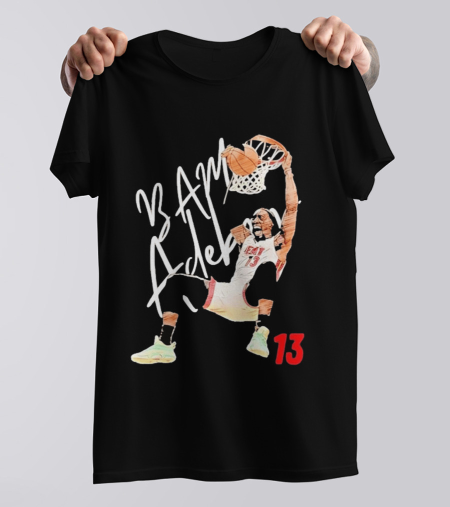 Bam Adebayo Miami Heat 13 Dunk Cartoon Basketball T-Shirt