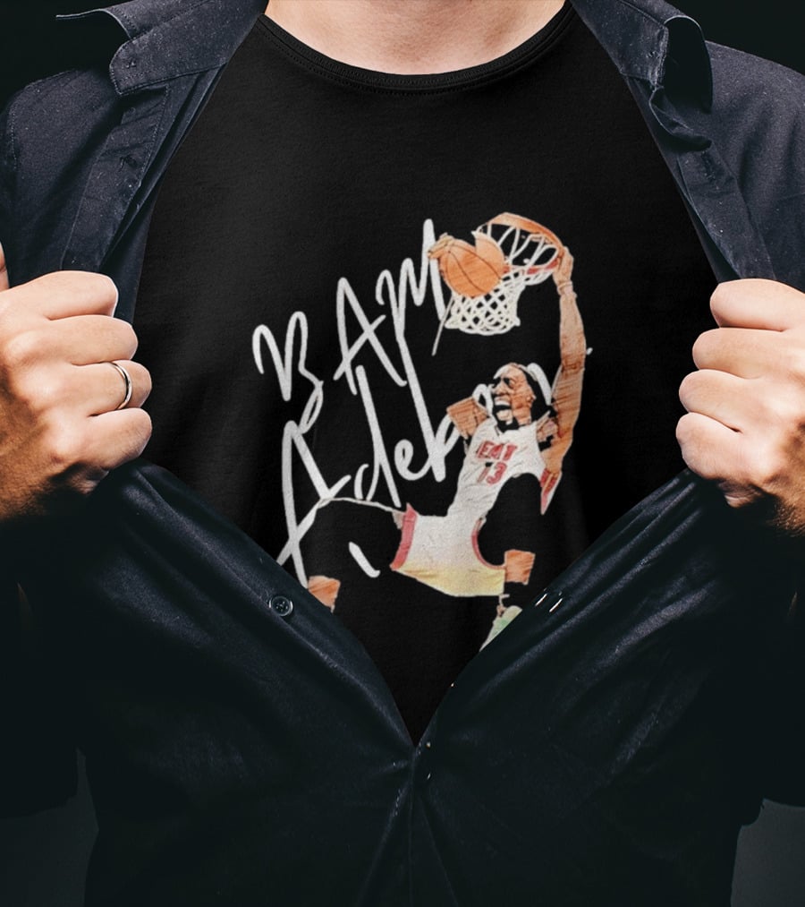 Bam Adebayo Miami Heat 13 Dunk Cartoon Basketball T-Shirt