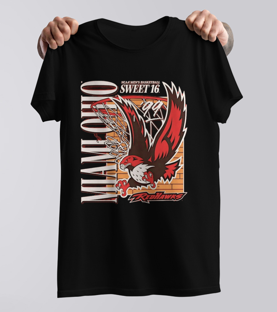 Miami Ohio RedHawks NCAA Men's Basketball Sweet 16 1999 T-Shirt