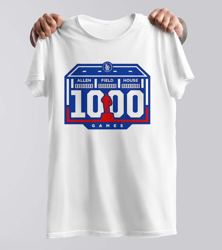 Kansas Jayhawks Allen Fieldhouse 1000 Games Celebration T-Shirt