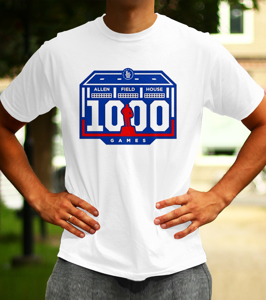 Kansas Jayhawks Allen Fieldhouse 1000 Games Celebration T-Shirt