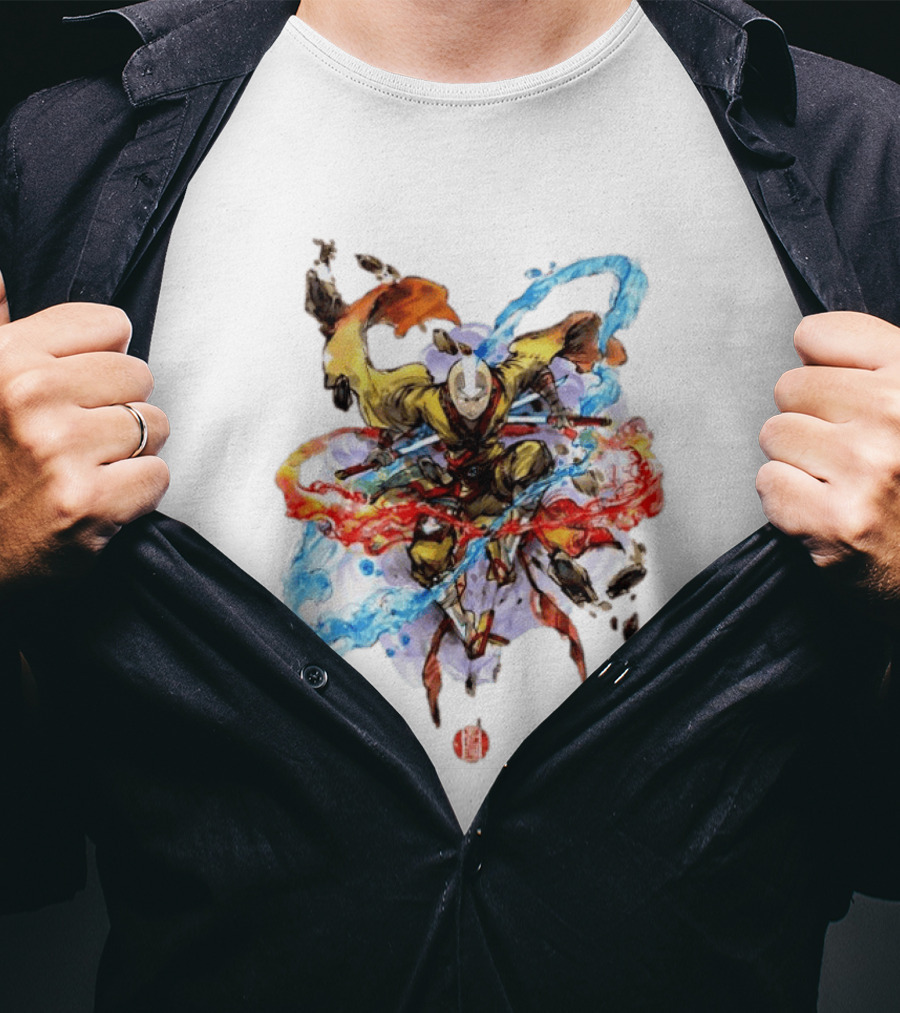 Aang Avatar The Last Airbender Elements Mastery Adult T-Shirt