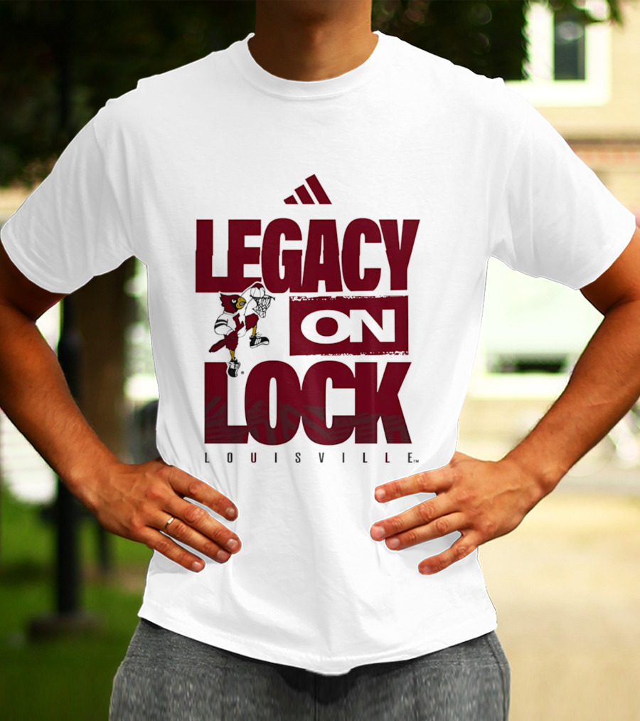Louisville Cardinals Legacy On Lock Adidas Basketball T-Shirt
