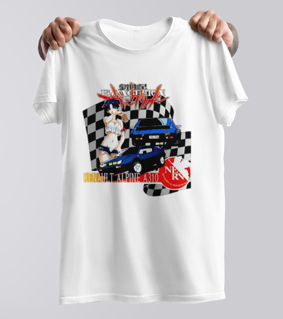 Neon Genesis Evangelion NERV Renault Alpine A310 Racing Anime T-Shirt