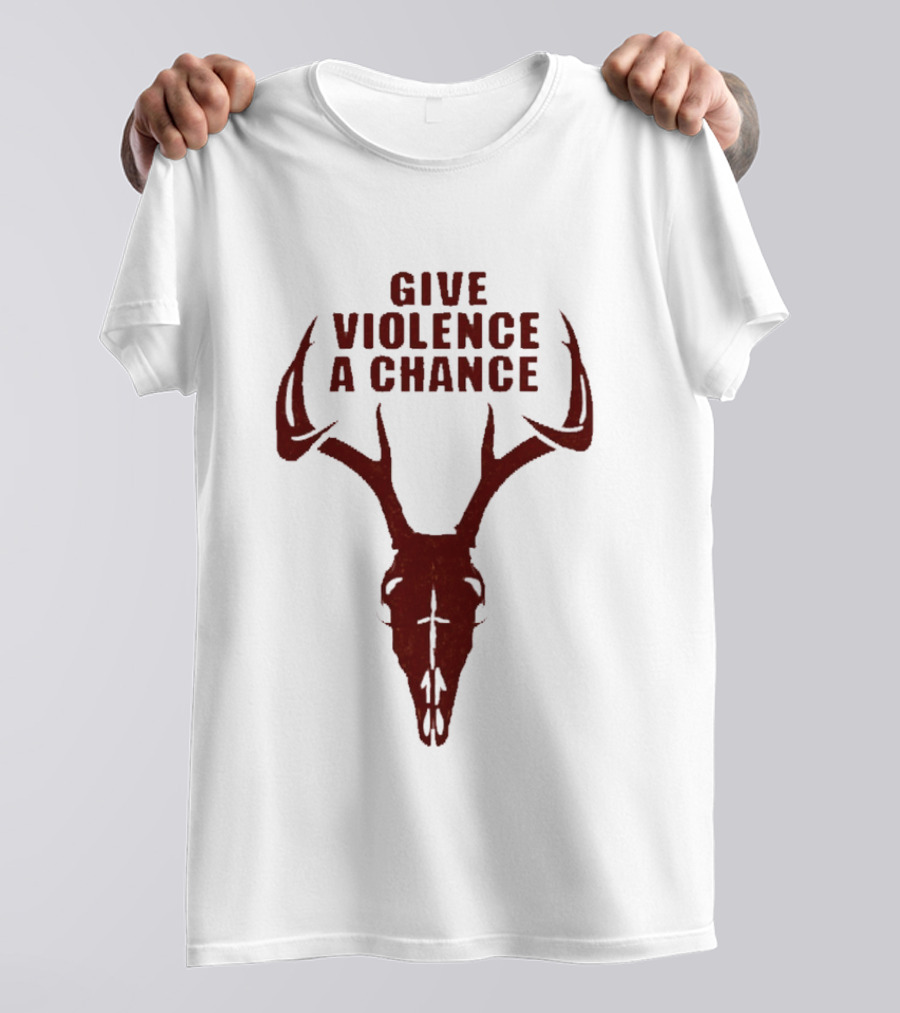 Give Violence A Chance 2026 Antler Skull T-Shirt