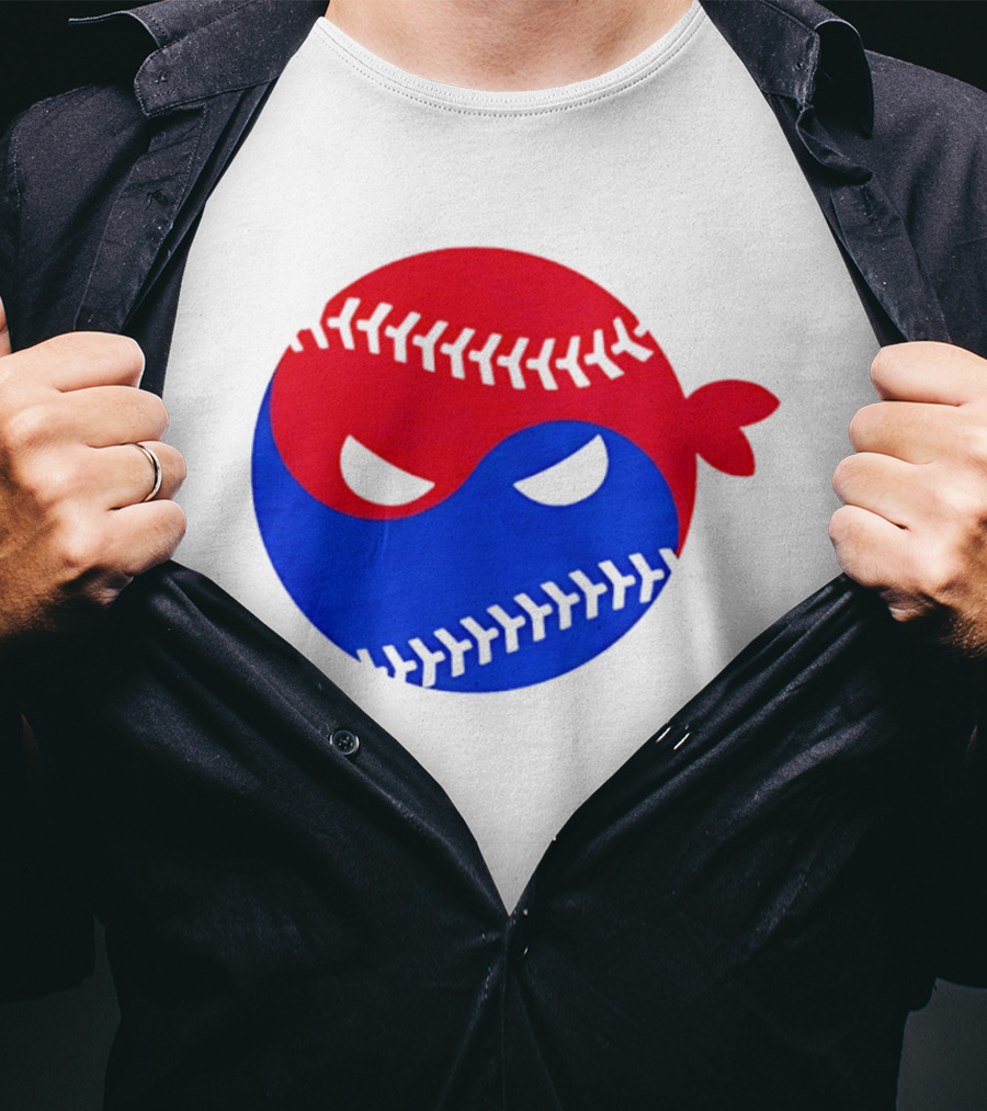 Pitching Ninja South Korea Baseball Yin Yang T-Shirt