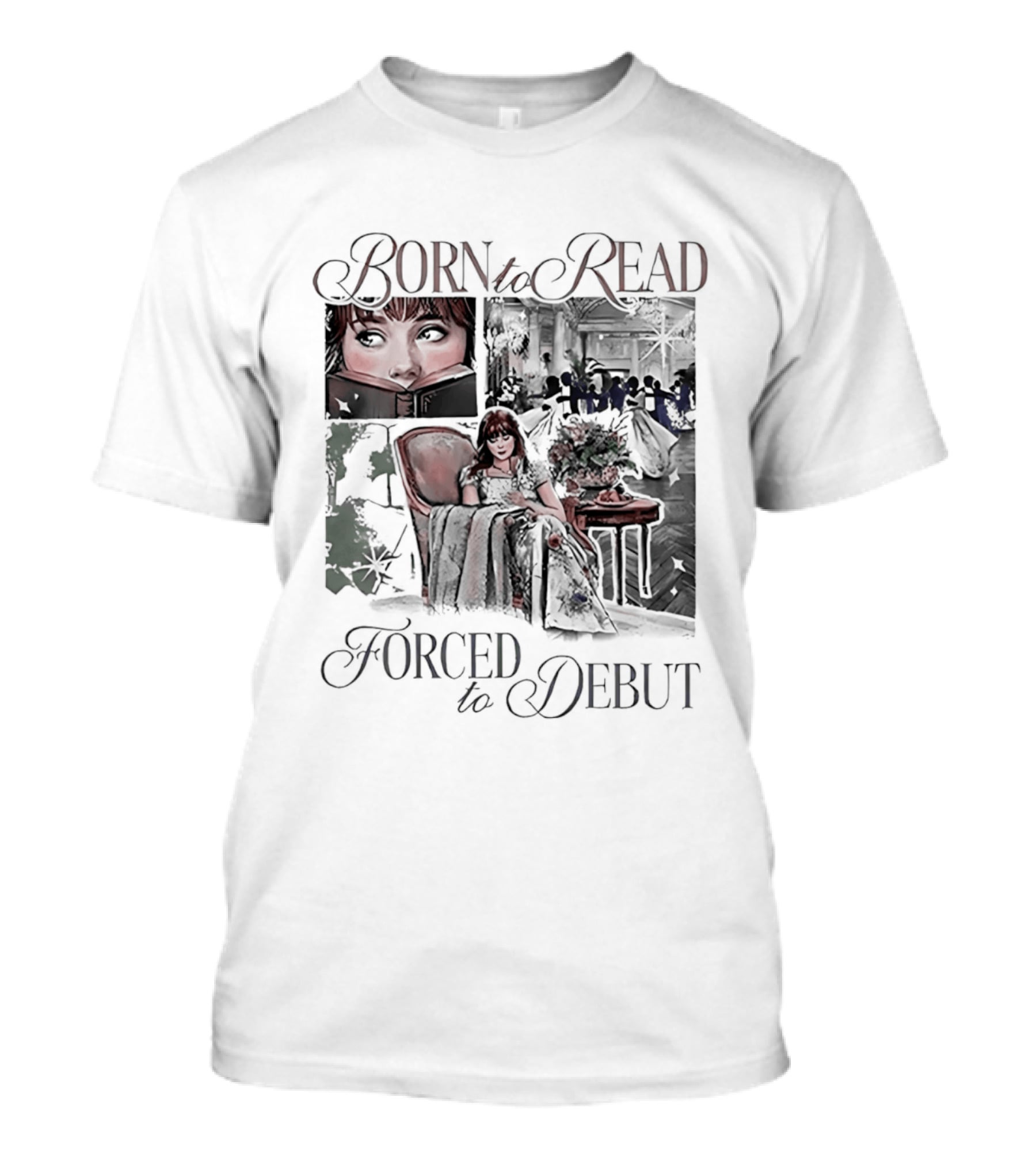 Born To Read Forced To Debut Eloise Bridgerton Vintage Aesthetic Literature T-Shirt