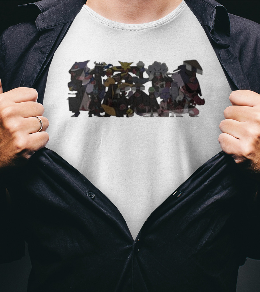 Pokémon Akatsuki Characters With Cloaks And Clouds T-Shirt