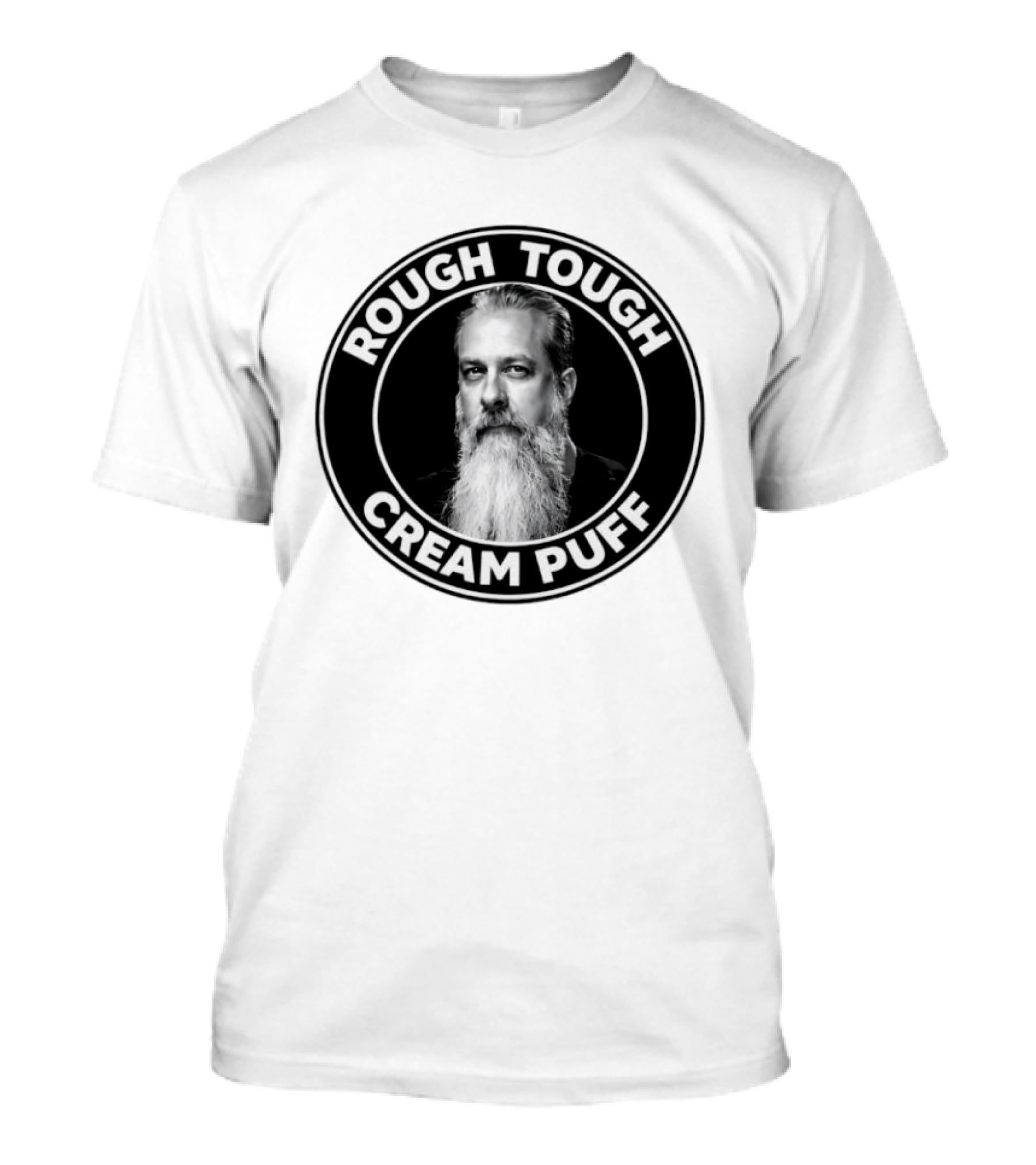 Rough Tough Cream Puff Bearded Man Circular T-Shirt