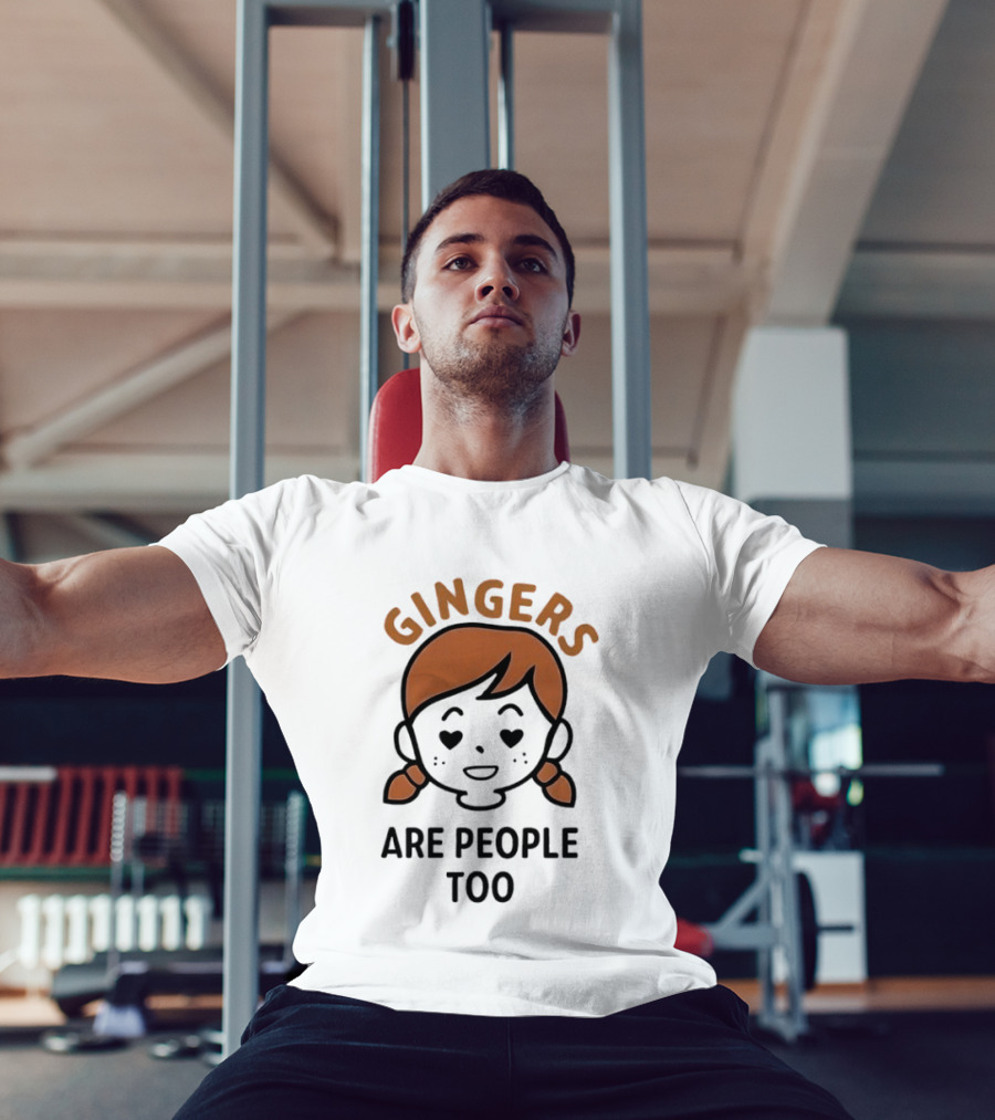 Gingers Are People Too Cute Redhead Cartoon Pigtails T-Shirt