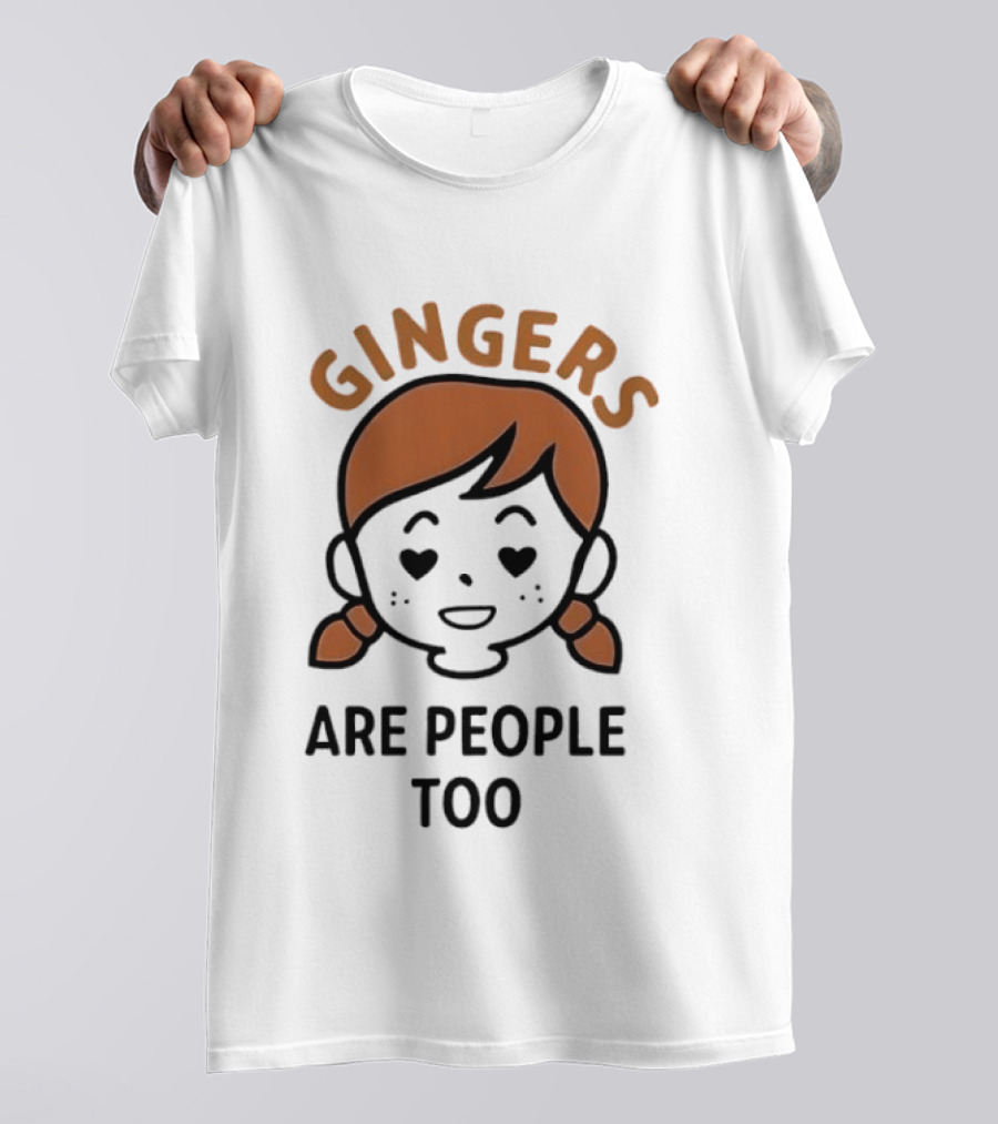 Gingers Are People Too Cute Redhead Cartoon Pigtails T-Shirt