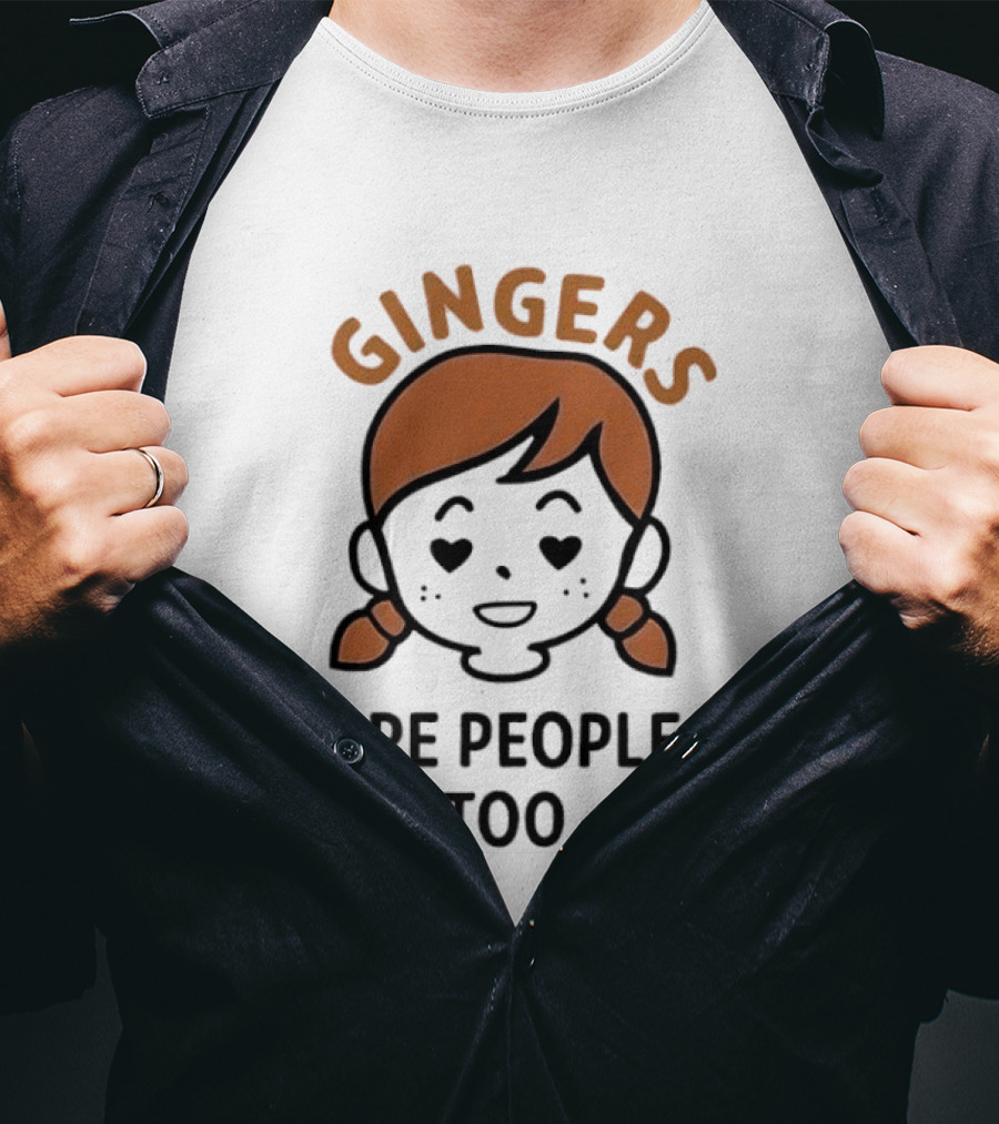 Gingers Are People Too Cute Redhead Cartoon Pigtails T-Shirt