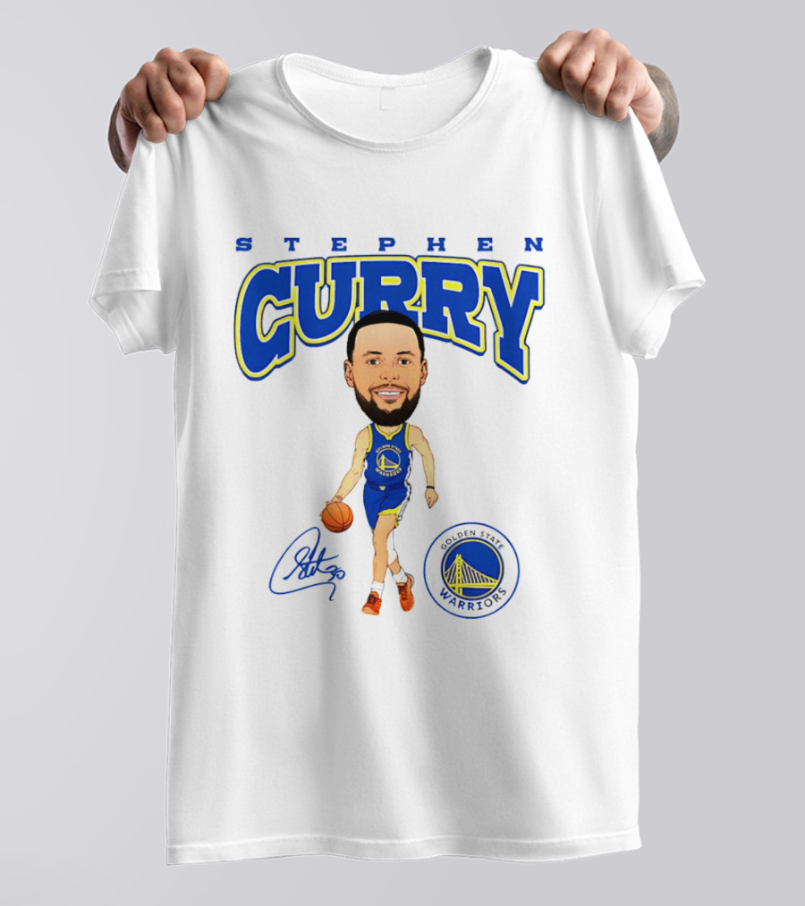 Stephen Curry Golden State Warriors Hardwood Comic Player Signature T-Shirt