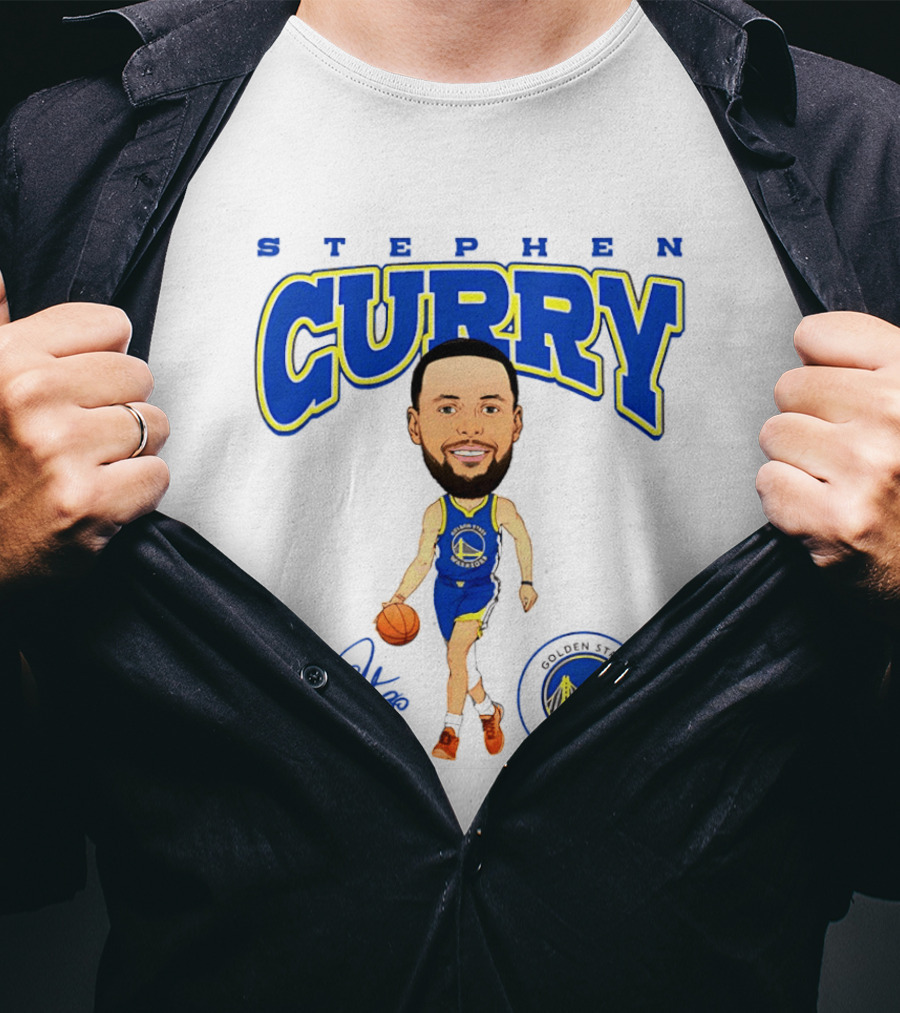 Stephen Curry Golden State Warriors Hardwood Comic Player Signature T-Shirt