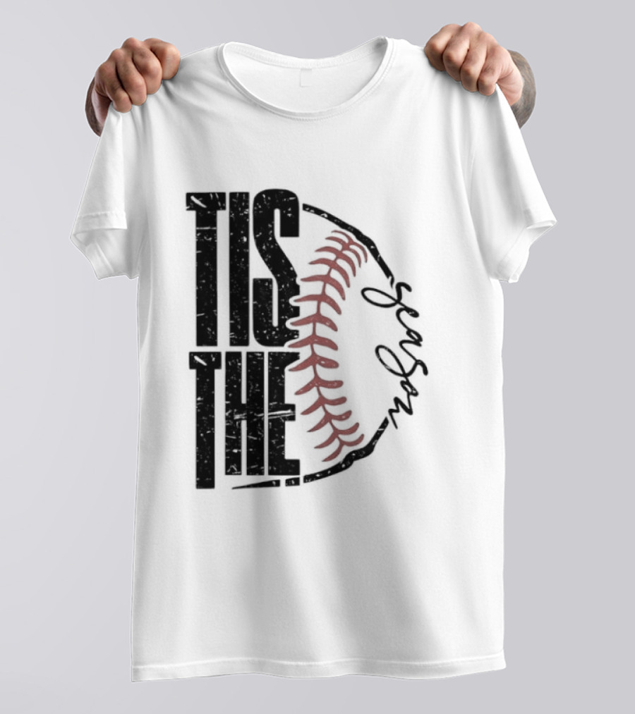 Tis The Season Baseball Stitch Spiral T-Shirt
