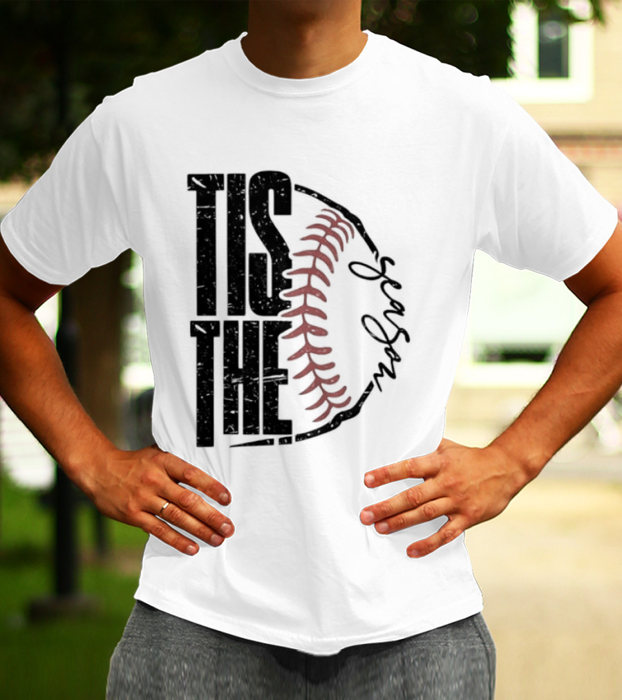 Tis The Season Baseball Stitch Spiral T-Shirt
