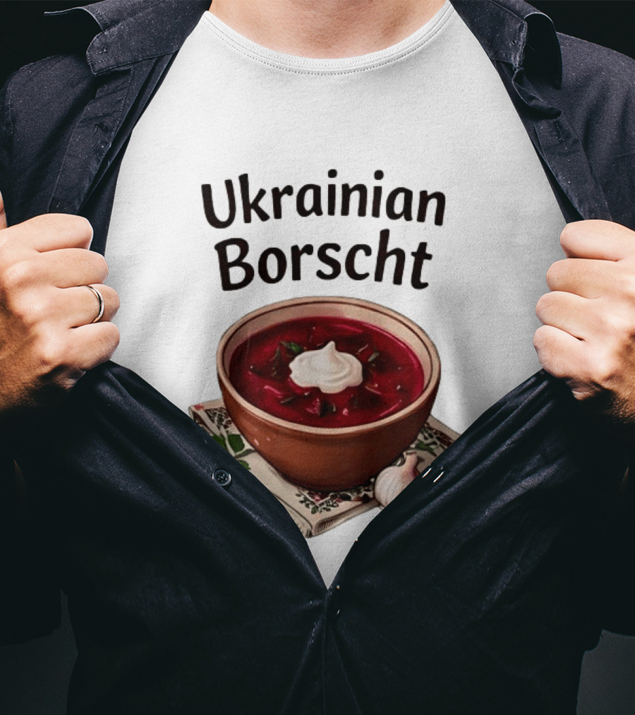 Ukrainian Borscht Soup Bowl With Garlic And Parsley T-Shirt