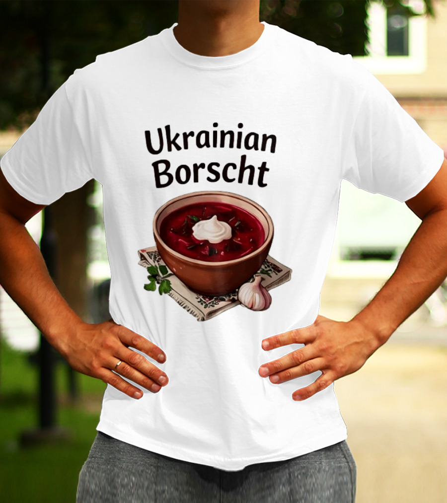 Ukrainian Borscht Soup Bowl With Garlic And Parsley T-Shirt