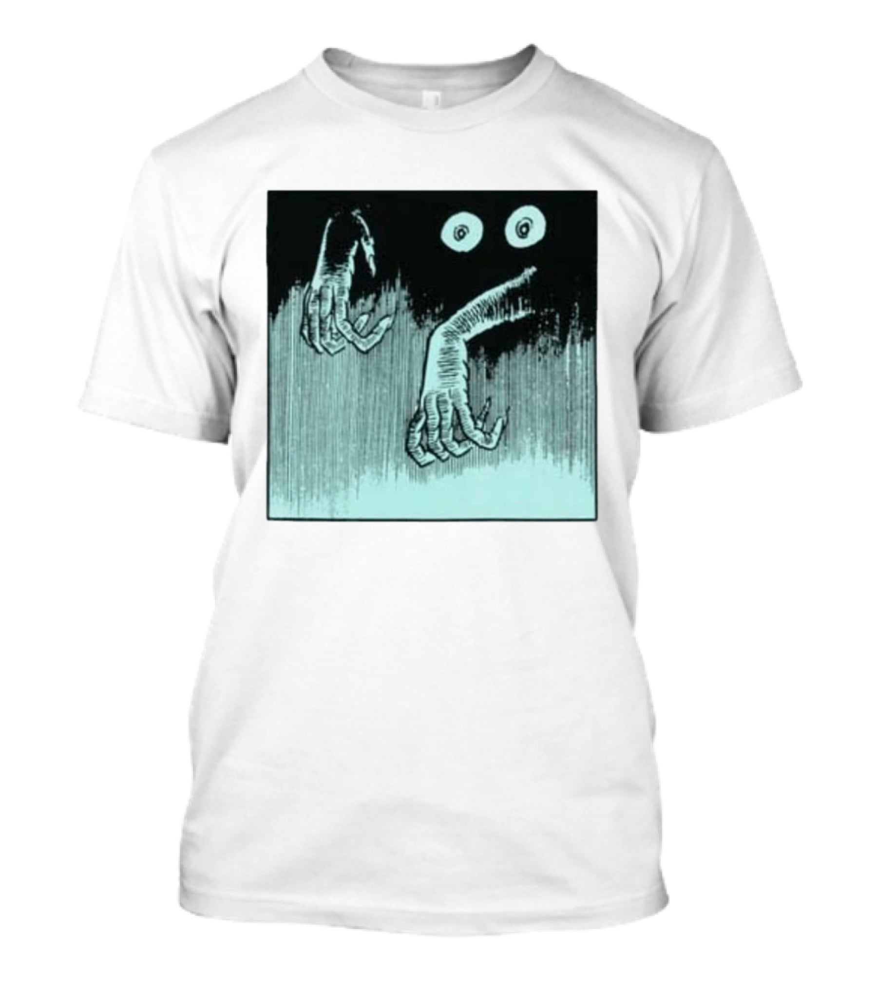 Creepy Eyes And Clawed Hands Emerging From Darkness T-Shirt