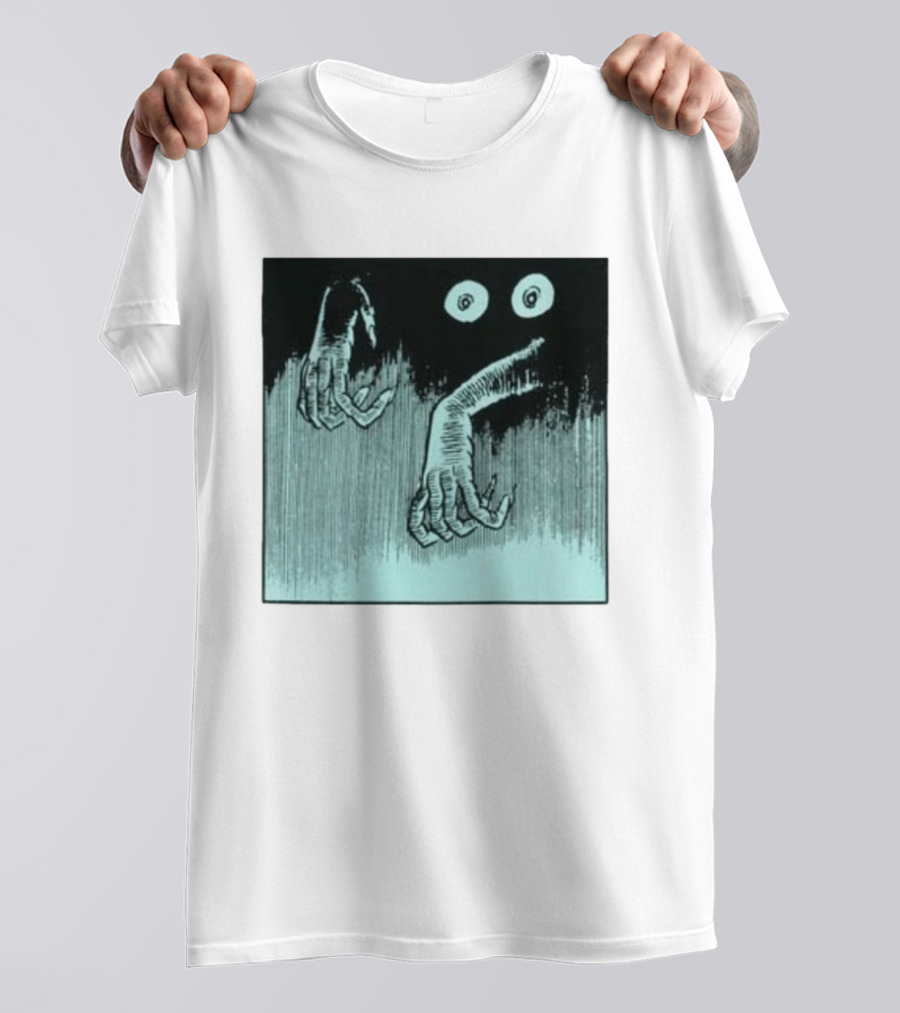 Creepy Eyes And Clawed Hands Emerging From Darkness T-Shirt
