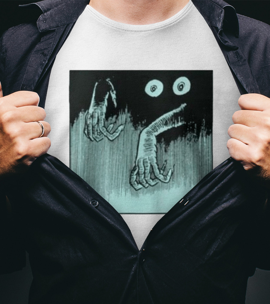 Creepy Eyes And Clawed Hands Emerging From Darkness T-Shirt
