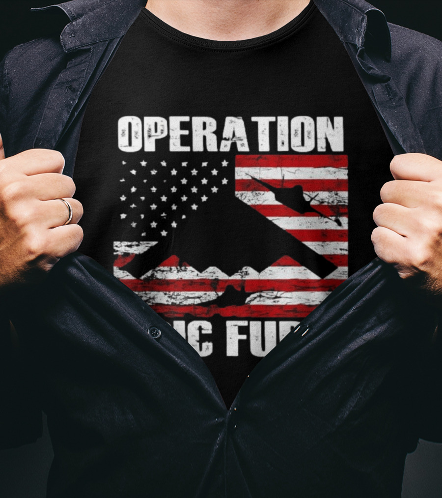 Operation Epic Fury B 2 Spirit Flag American Stars Stripes T-Shirt