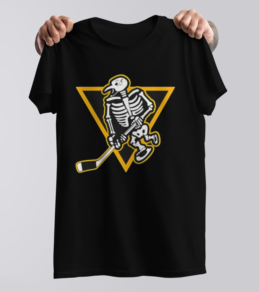Pittsburgh Penguins Skeleton Hockey NHL Skull T-Shirt