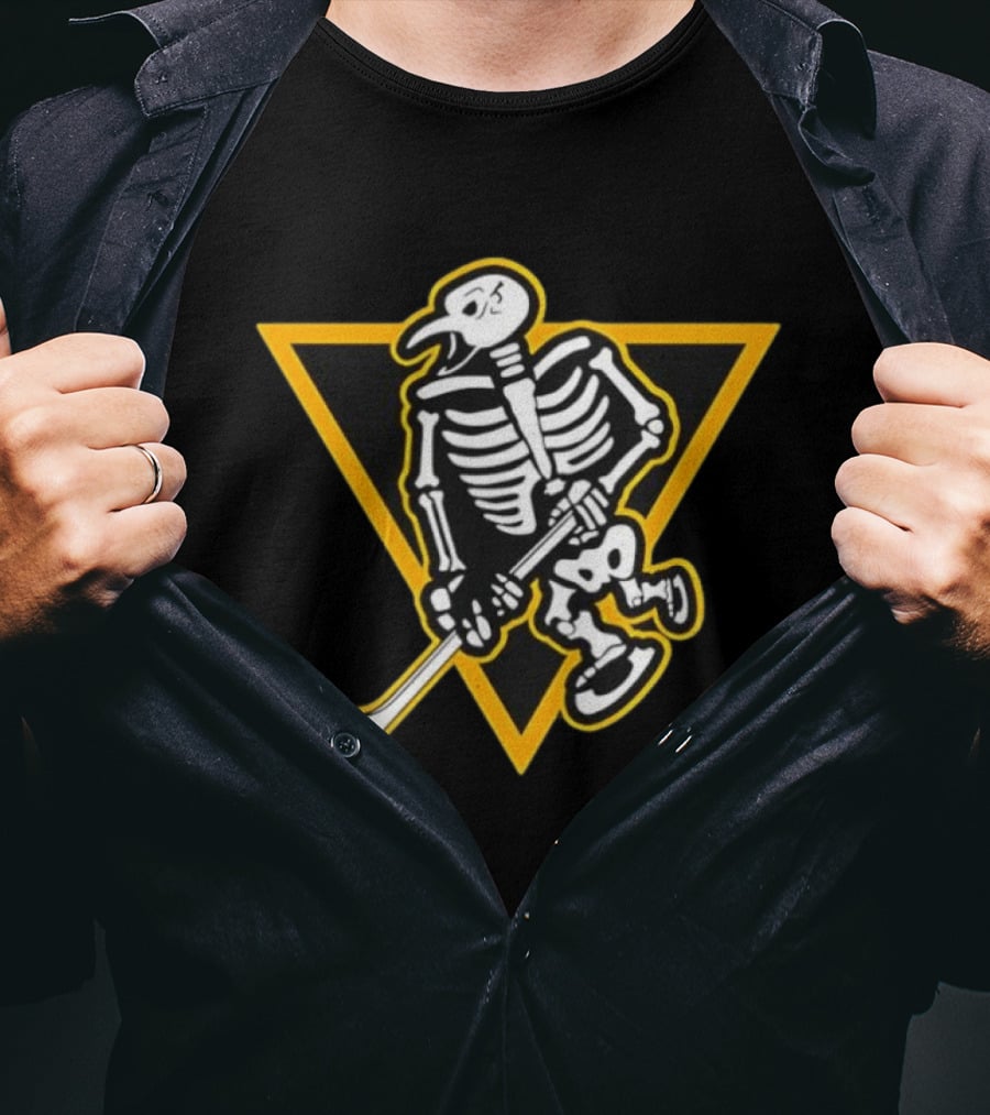Pittsburgh Penguins Skeleton Hockey NHL Skull T-Shirt